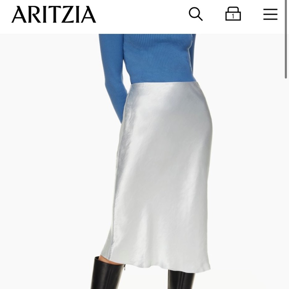 Aritzia midi slip chrome blue colour - Picture 2 of 4